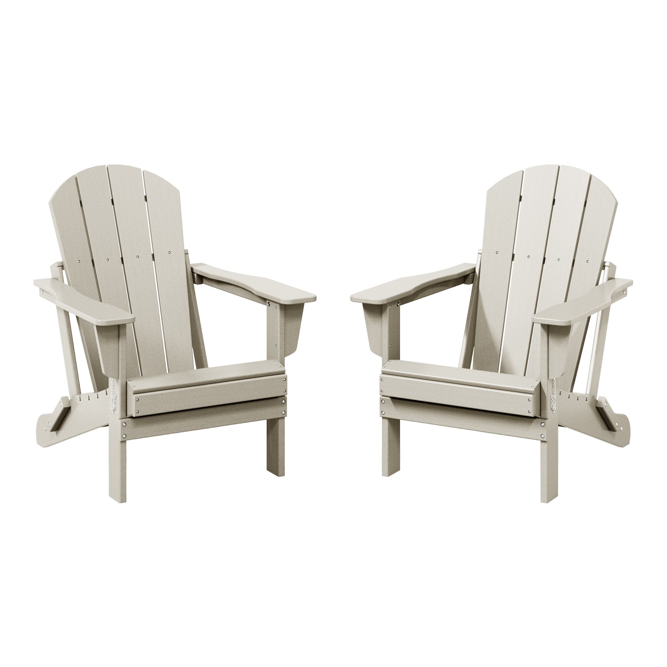 Polytrends Laguna Fauteuils Adirondack pliants d'extérieur résistants aux intempéries (lot de 2)