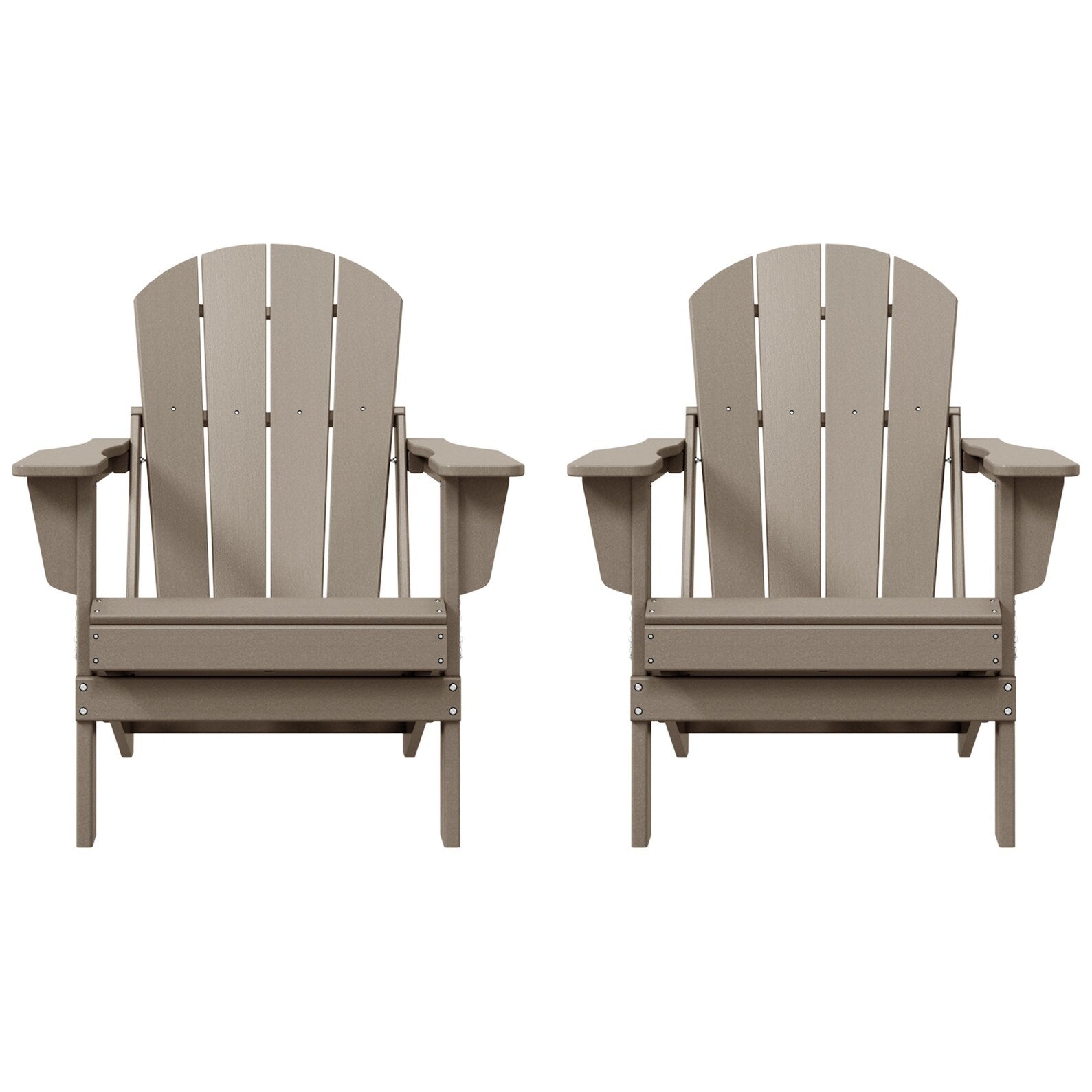Polytrends Laguna Fauteuils Adirondack pliants d'extérieur résistants aux intempéries (lot de 2)