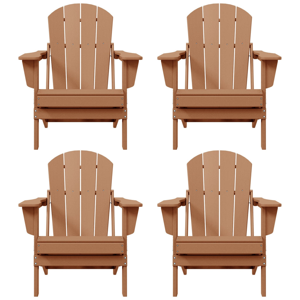 Polytrends Laguna Chaises de jardin pliantes Adirondack résistantes aux intempéries (lot de 4)