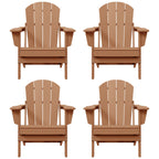 Polytrends Laguna Chaises de jardin pliantes Adirondack résistantes aux intempéries (lot de 4)