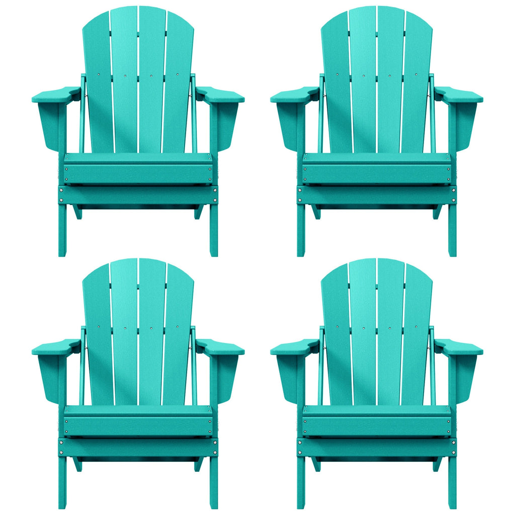 Polytrends Laguna Chaises de jardin pliantes Adirondack résistantes aux intempéries (lot de 4)
