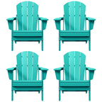 Polytrends Laguna Chaises de jardin pliantes Adirondack résistantes aux intempéries (lot de 4)