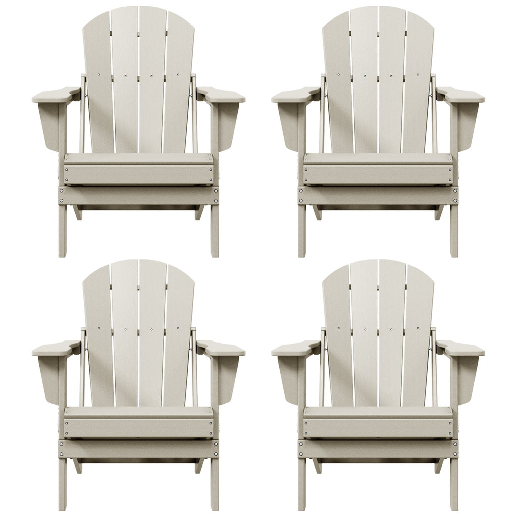 Polytrends Laguna Chaises de jardin pliantes Adirondack résistantes aux intempéries (lot de 4)