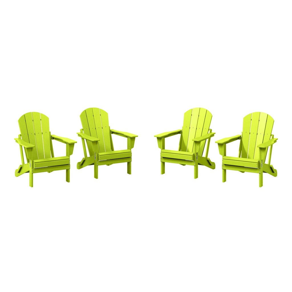 Polytrends Laguna Chaises de jardin pliantes Adirondack résistantes aux intempéries (lot de 4)