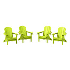 Polytrends Laguna Chaises de jardin pliantes Adirondack résistantes aux intempéries (lot de 4)