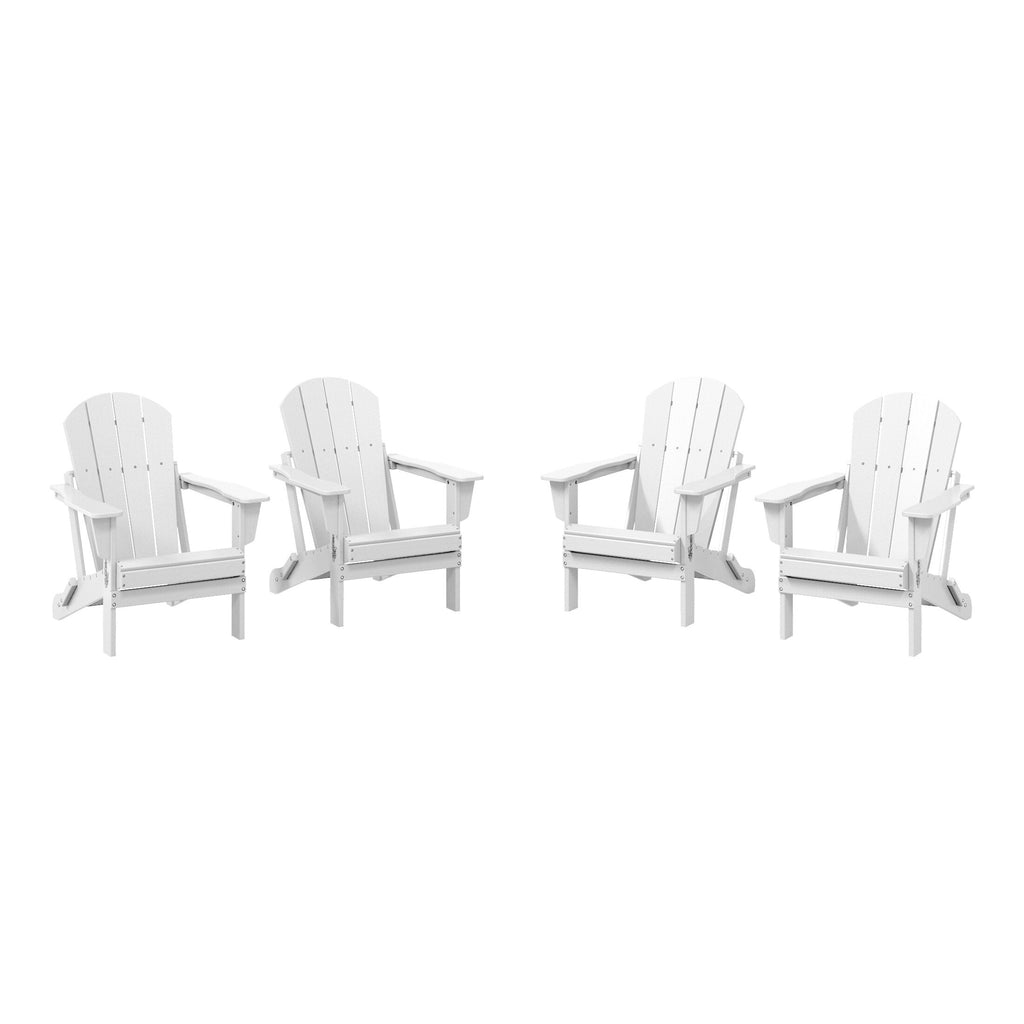 Polytrends Laguna Chaises de jardin pliantes Adirondack résistantes aux intempéries (lot de 4)