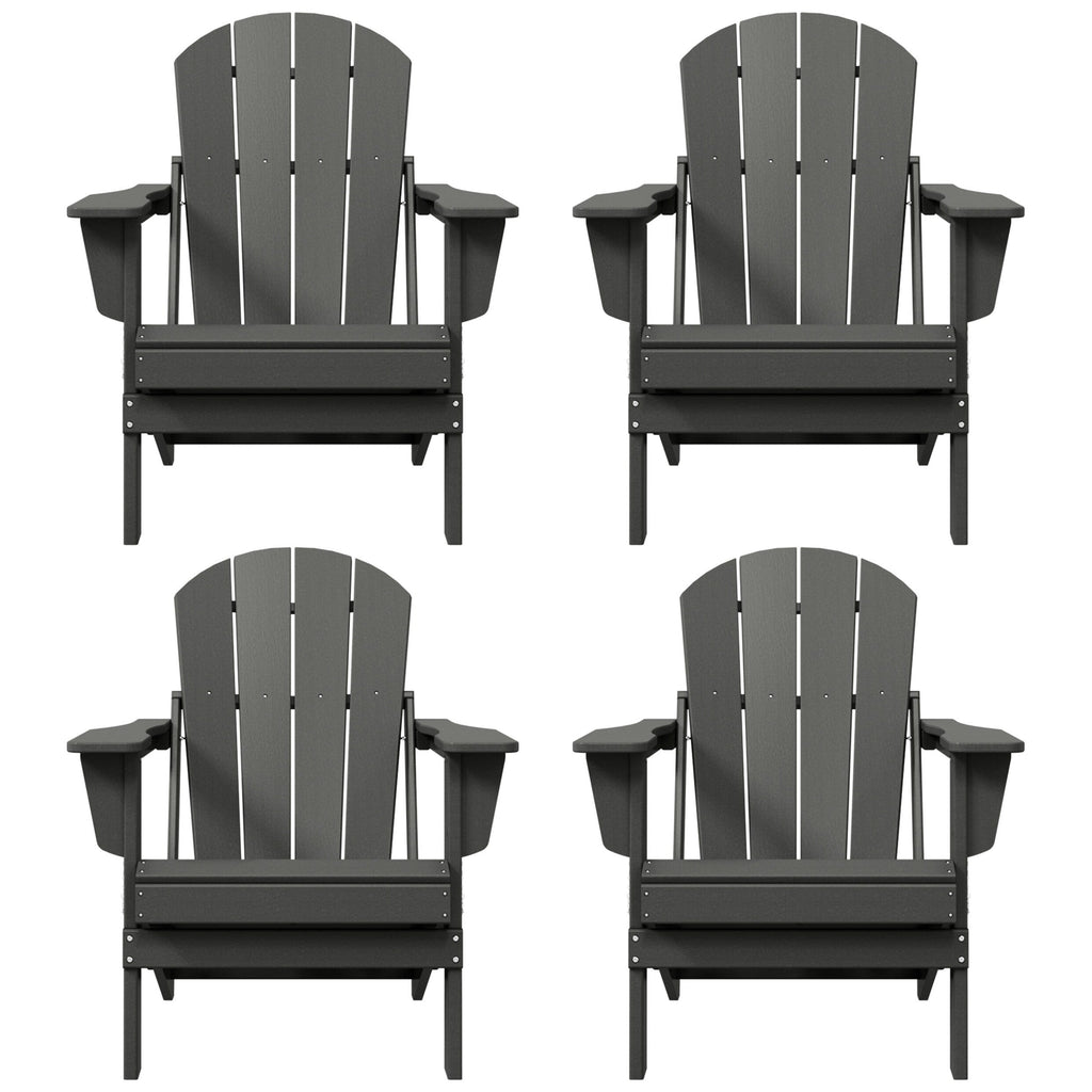 Polytrends Laguna Chaises de jardin pliantes Adirondack résistantes aux intempéries (lot de 4)