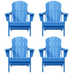 Polytrends Laguna Chaises de jardin pliantes Adirondack résistantes aux intempéries (lot de 4)
