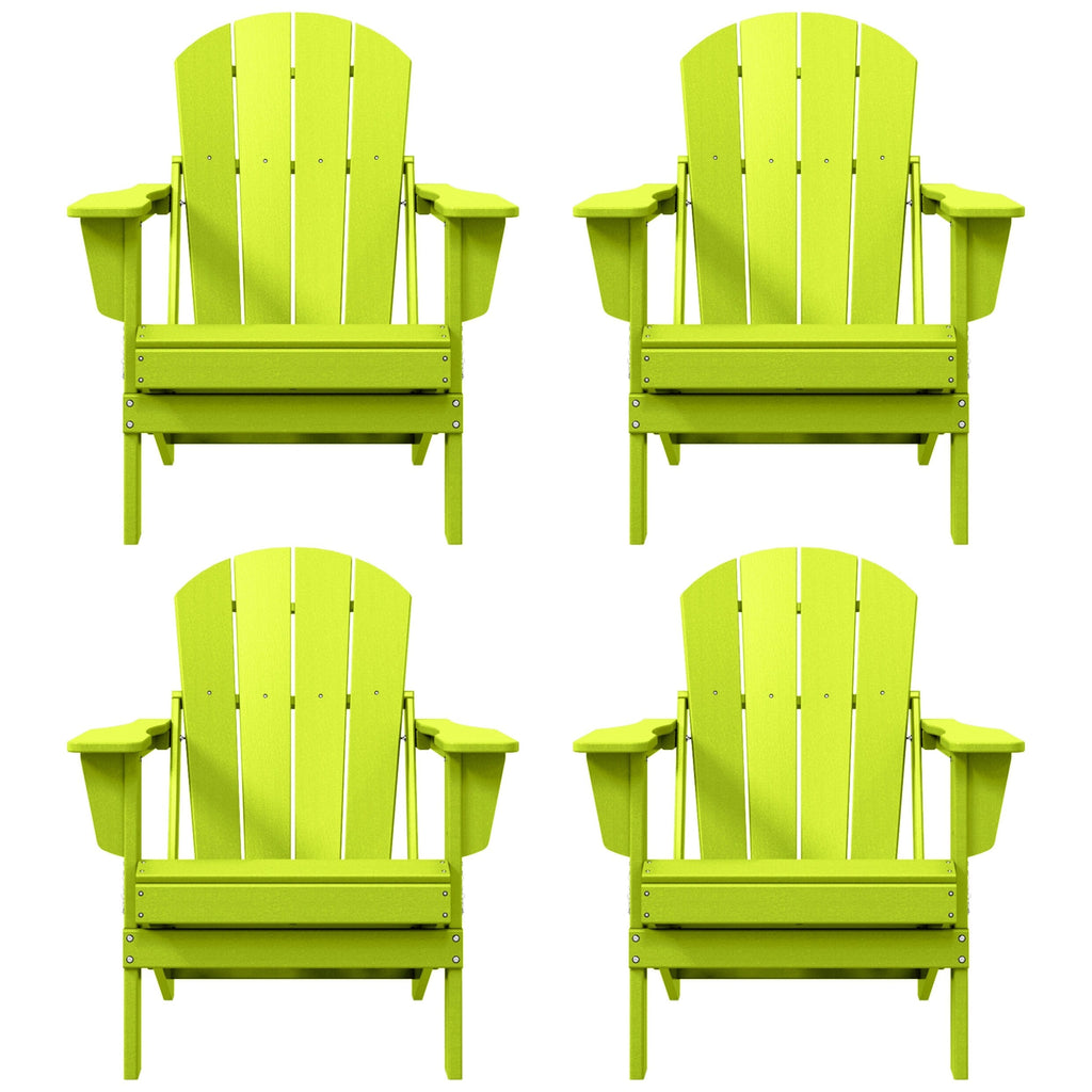 Polytrends Laguna Chaises de jardin pliantes Adirondack résistantes aux intempéries (lot de 4)