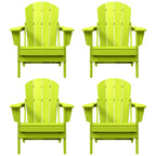 Polytrends Laguna Chaises de jardin pliantes Adirondack résistantes aux intempéries (lot de 4)