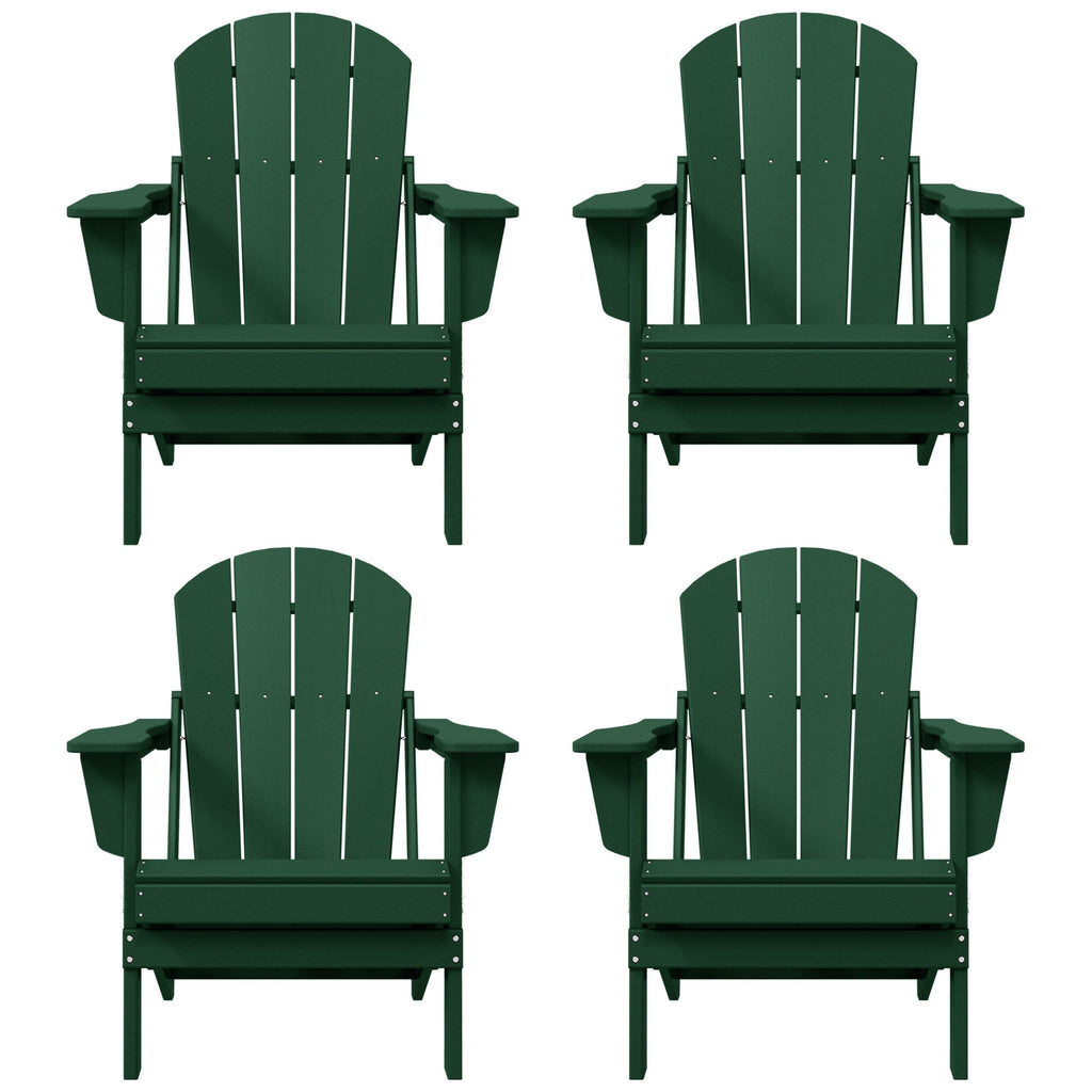 Polytrends Laguna Chaises de jardin pliantes Adirondack résistantes aux intempéries (lot de 4)