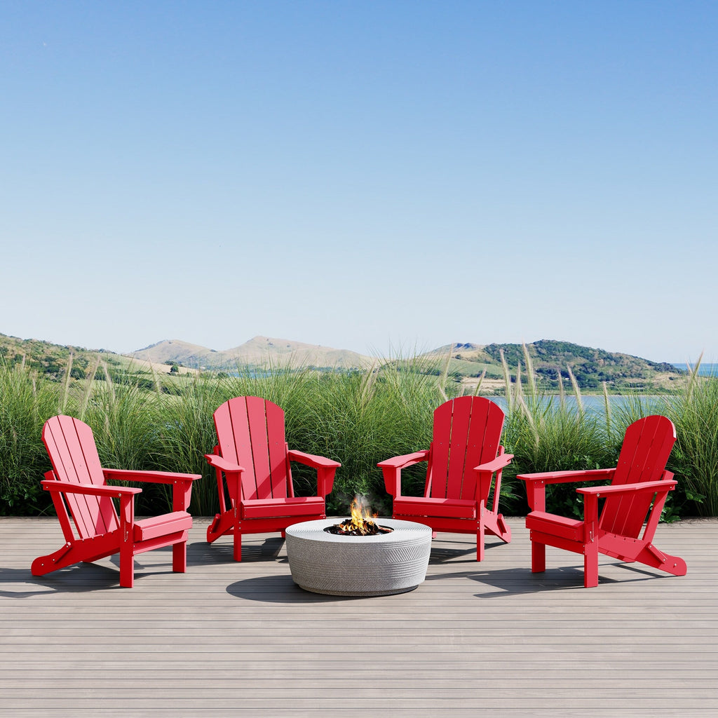 Polytrends Laguna Chaises de jardin pliantes Adirondack résistantes aux intempéries (lot de 4)