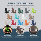 Polytrends Laguna Chaises de jardin pliantes Adirondack résistantes aux intempéries (lot de 4)