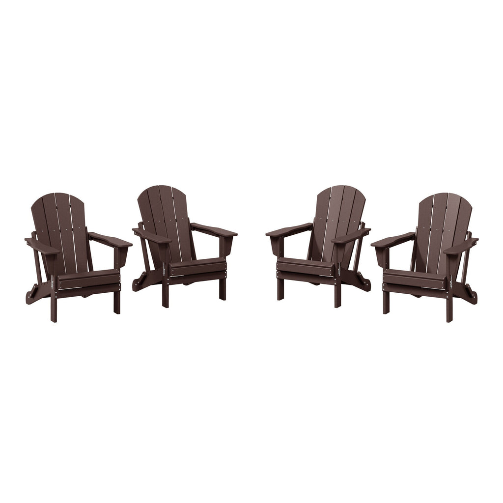 Polytrends Laguna Chaises de jardin pliantes Adirondack résistantes aux intempéries (lot de 4)