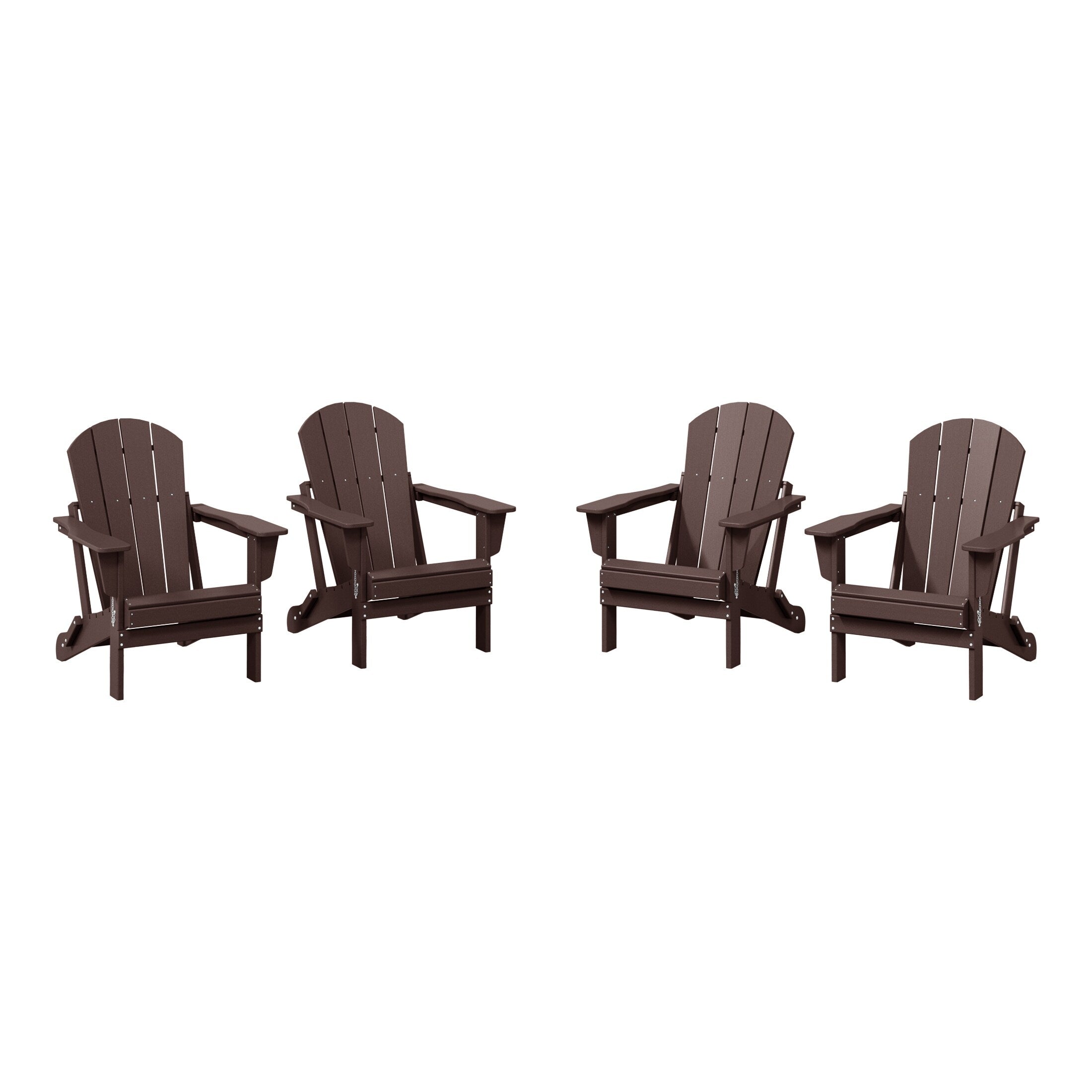 Polytrends Laguna Chaises de jardin pliantes Adirondack résistantes aux intempéries (lot de 4)