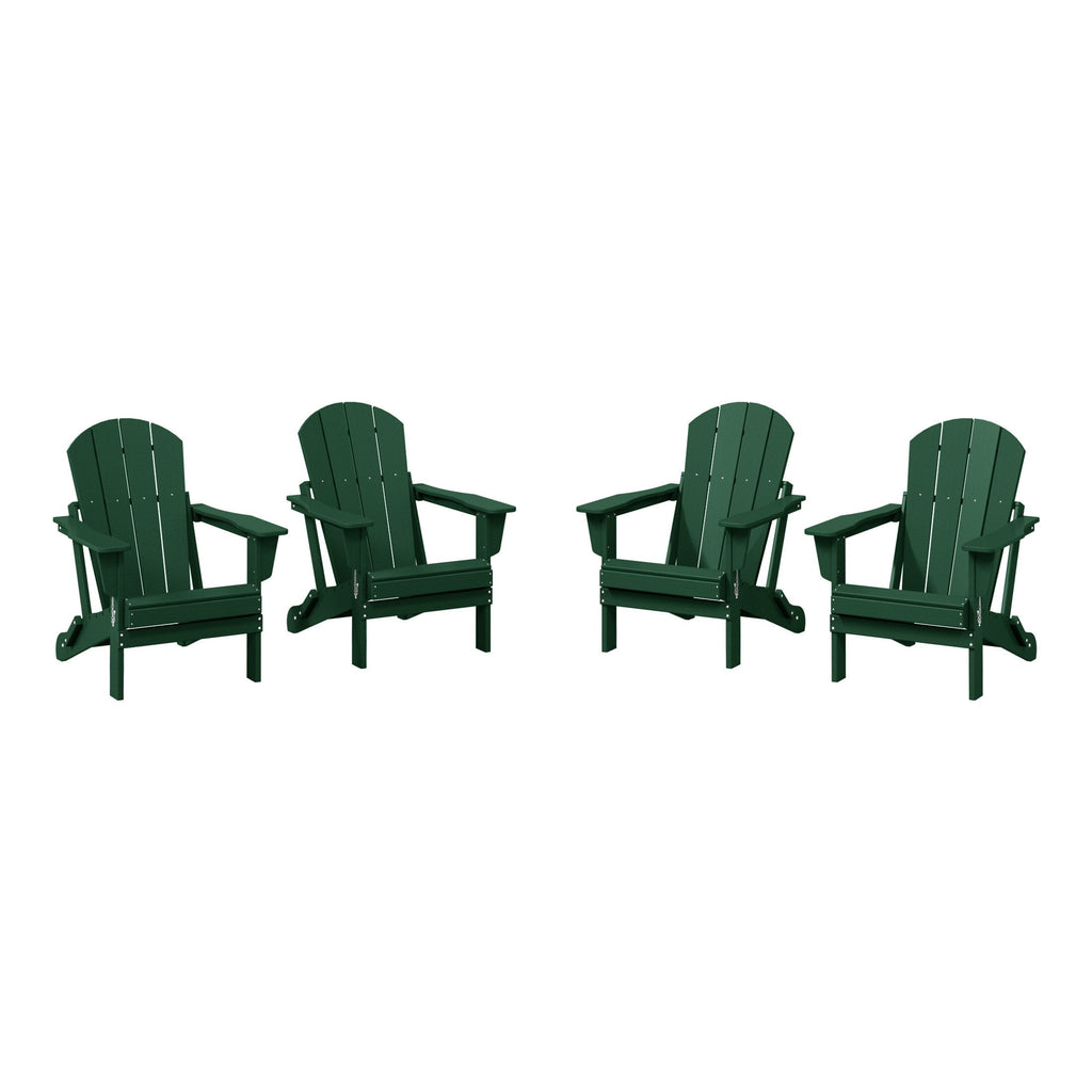 Polytrends Laguna Chaises de jardin pliantes Adirondack résistantes aux intempéries (lot de 4)