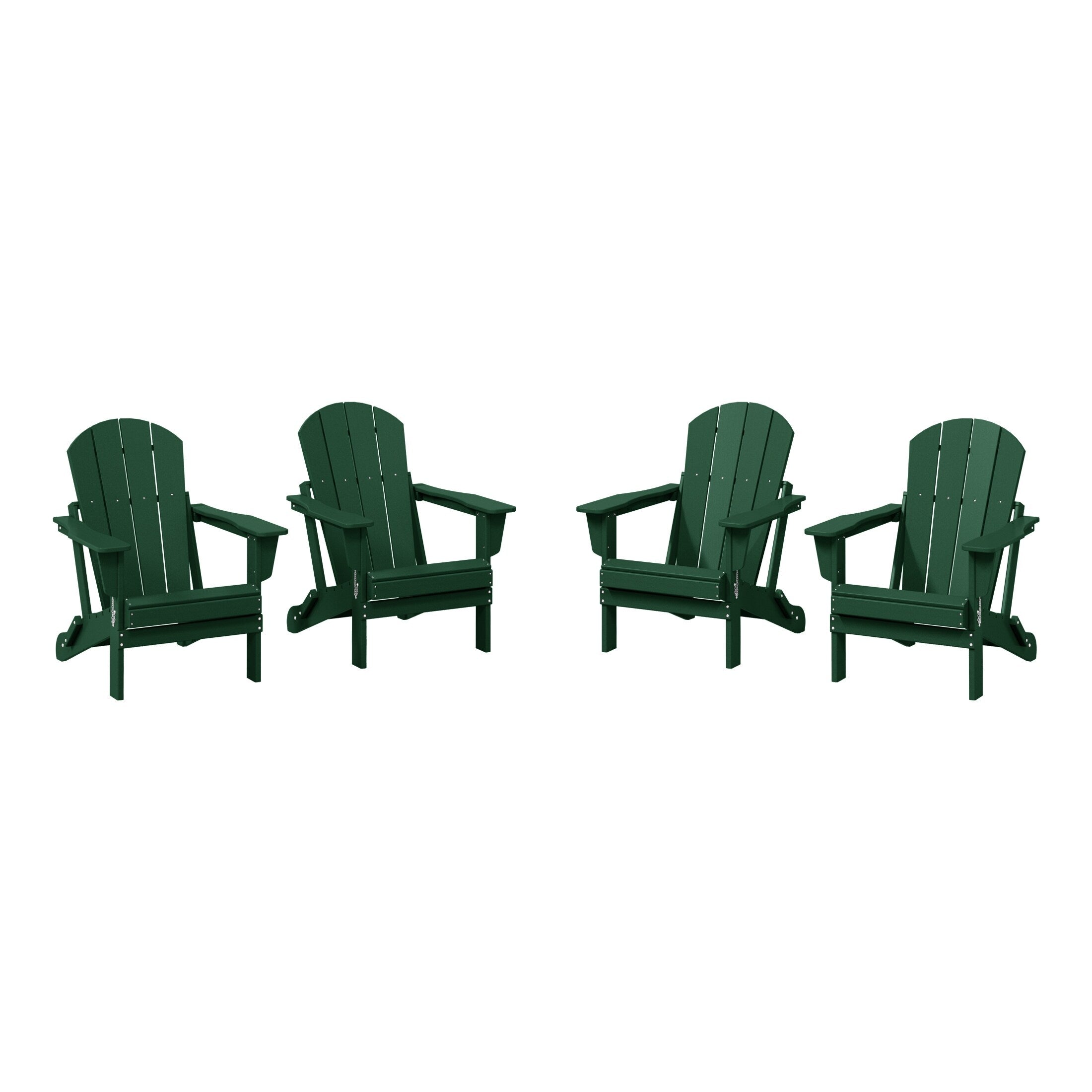 Polytrends Laguna Chaises de jardin pliantes Adirondack résistantes aux intempéries (lot de 4)