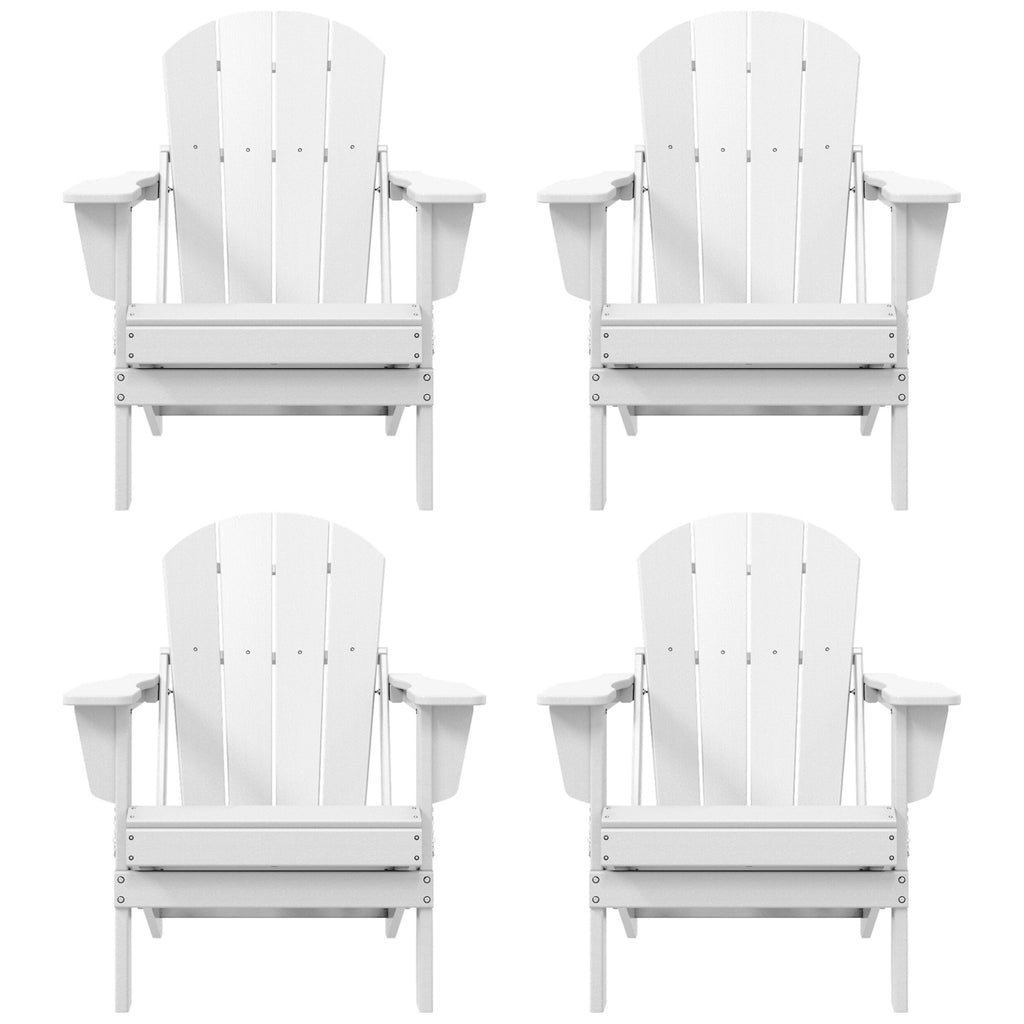 Polytrends Laguna Chaises de jardin pliantes Adirondack résistantes aux intempéries (lot de 4)