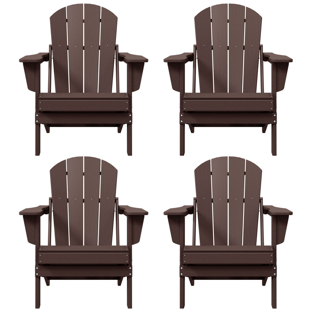 Polytrends Laguna Chaises de jardin pliantes Adirondack résistantes aux intempéries (lot de 4)