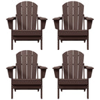 Polytrends Laguna Chaises de jardin pliantes Adirondack résistantes aux intempéries (lot de 4)
