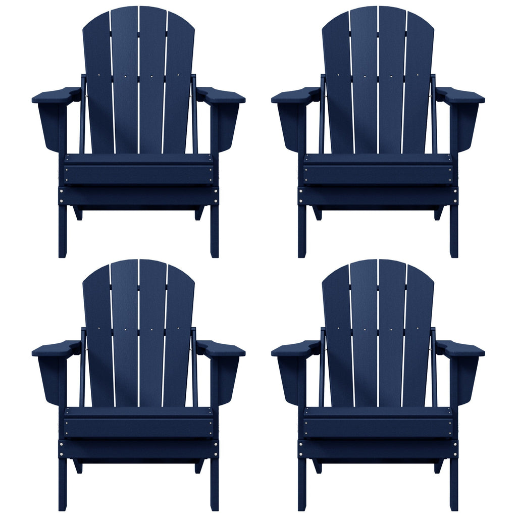 Polytrends Laguna Chaises de jardin pliantes Adirondack résistantes aux intempéries (lot de 4)