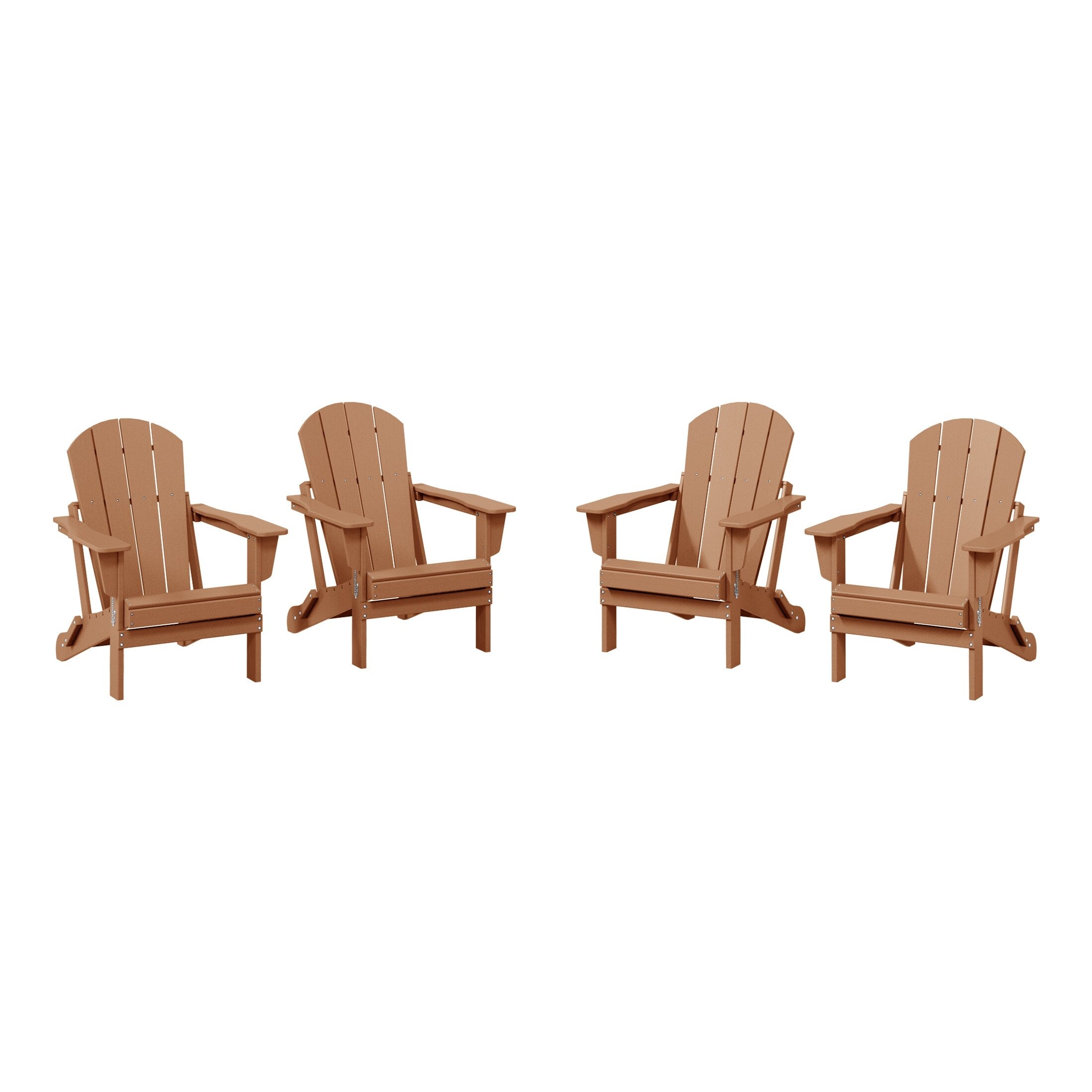 Polytrends Laguna Chaises de jardin pliantes Adirondack résistantes aux intempéries (lot de 4)