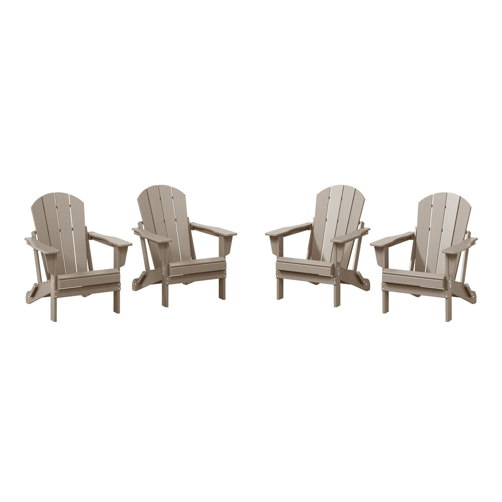 Polytrends Laguna Chaises de jardin pliantes Adirondack résistantes aux intempéries (lot de 4)