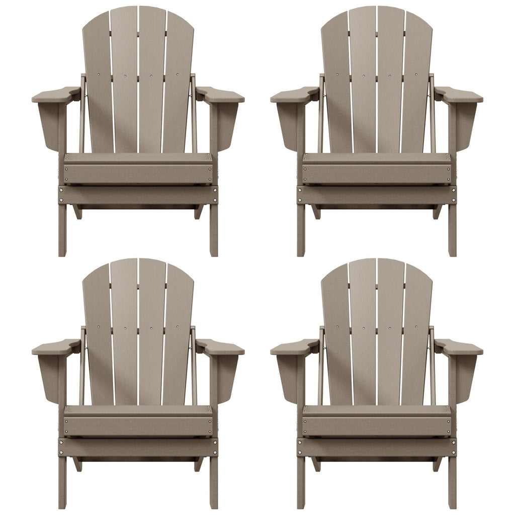Polytrends Laguna Chaises de jardin pliantes Adirondack résistantes aux intempéries (lot de 4)