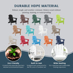 Polytrends Laguna Chaises de jardin pliantes Adirondack résistantes aux intempéries (lot de 4)