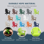 Polytrends Laguna Chaises de jardin pliantes Adirondack résistantes aux intempéries (lot de 4)