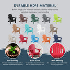 Polytrends Laguna Chaises de jardin pliantes Adirondack résistantes aux intempéries (lot de 4)