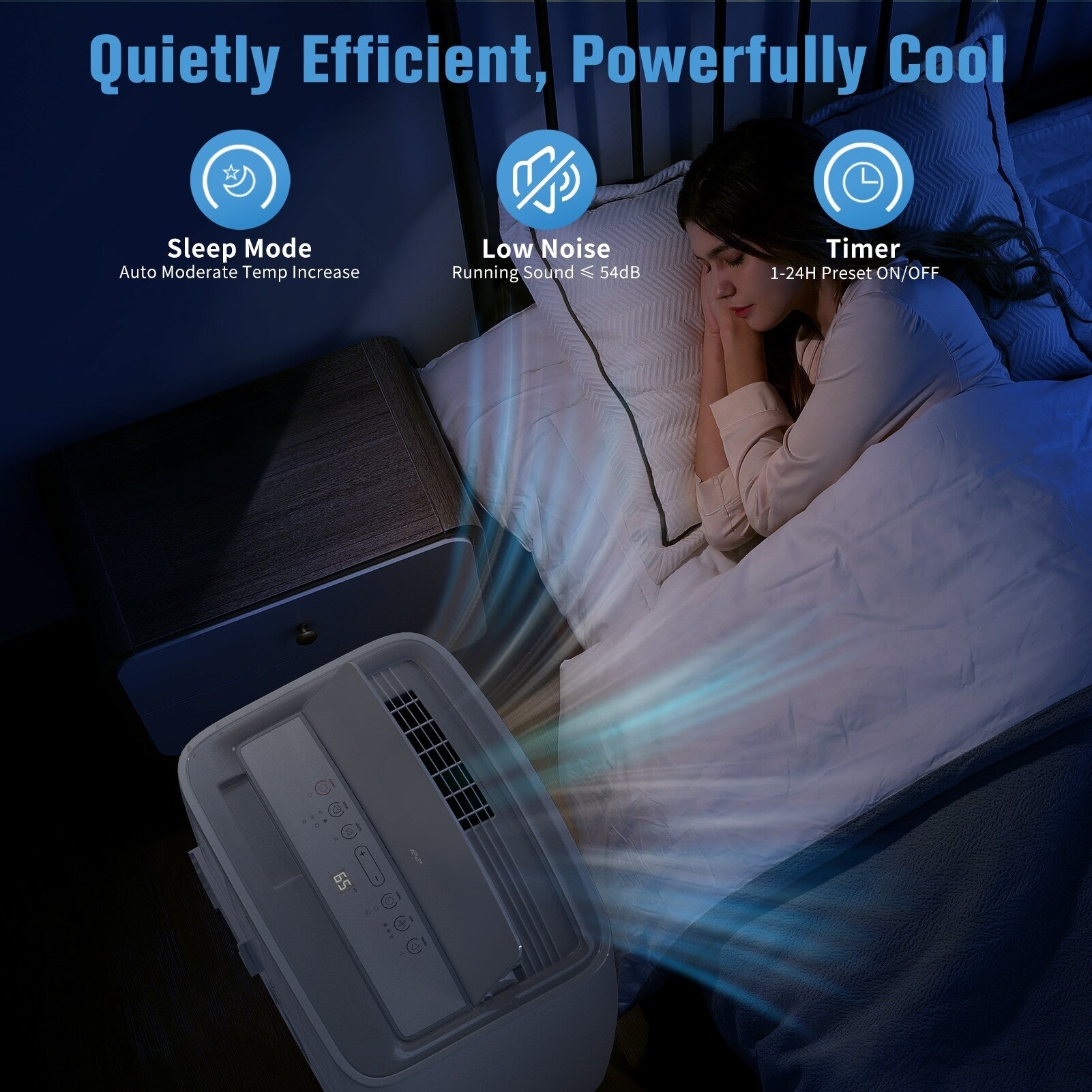 Climatiseur portable avec chauffage – 12000 BTU de refroidissement et 10000 BTU de chauffage pour les pièces jusqu'à 700 pieds carrés.