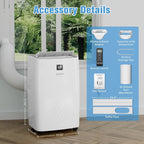 Climatiseur portable avec chauffage – 12000 BTU de refroidissement et 10000 BTU de chauffage pour les pièces jusqu'à 700 pieds carrés.