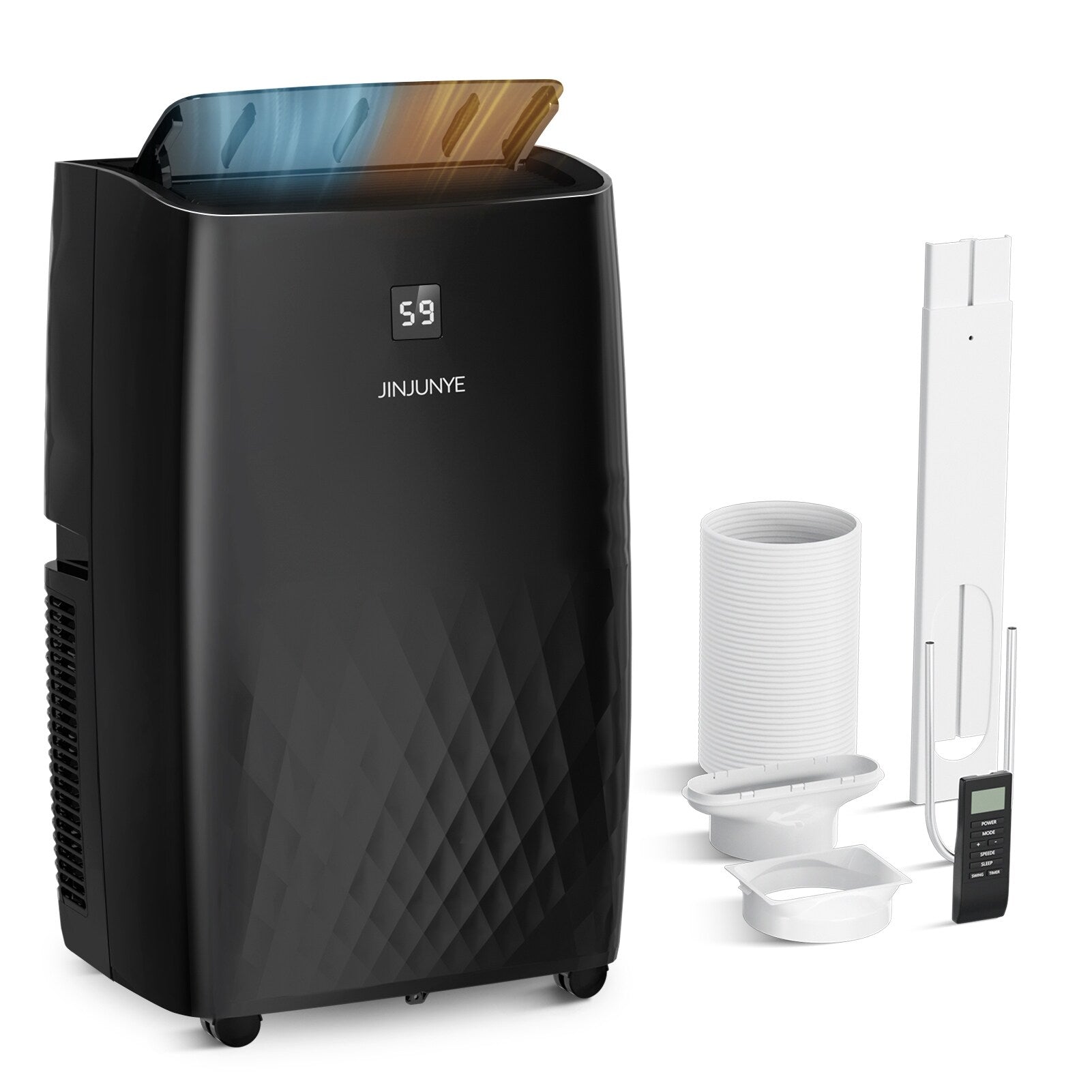 Climatiseur portable avec chauffage – 12000 BTU de refroidissement et 10000 BTU de chauffage pour les pièces jusqu'à 700 pieds carrés.