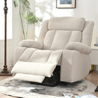 Fauteuil releveur électrique pour personnes âgées, fauteuil releveur en tissu avec repose-pieds extensible, 2 porte-gobelets, poches latérales et télécommande.