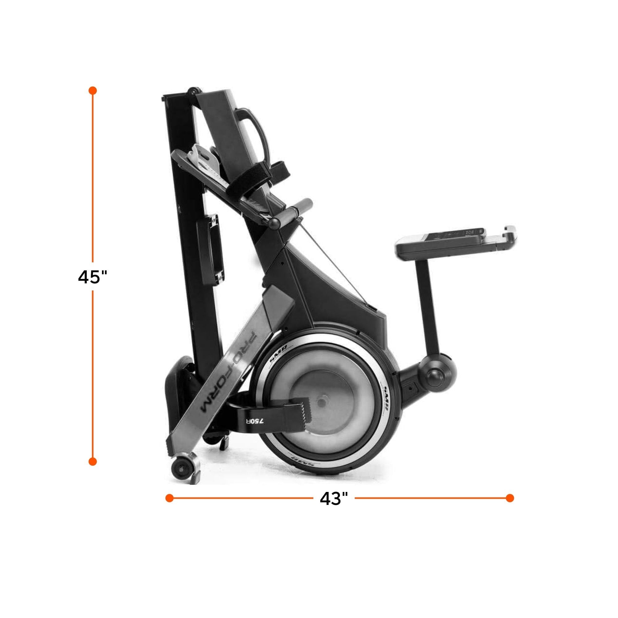 ProForm 750R ; rameur avec écran de 5 pouces, porte-tablette intégré et conception compacte.