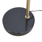 Lampe de sol à arche réglable en acier Q-Max 81 avec abat-jour extra large et socle en marbre