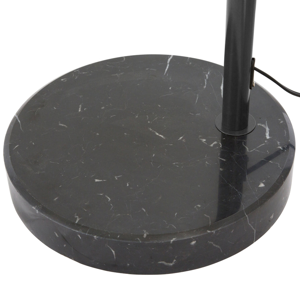 Lampe de sol à arche réglable en acier Q-Max 81 avec abat-jour extra large et socle en marbre