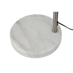 Lampe de sol à arche réglable en acier Q-Max 81 avec abat-jour extra large et socle en marbre