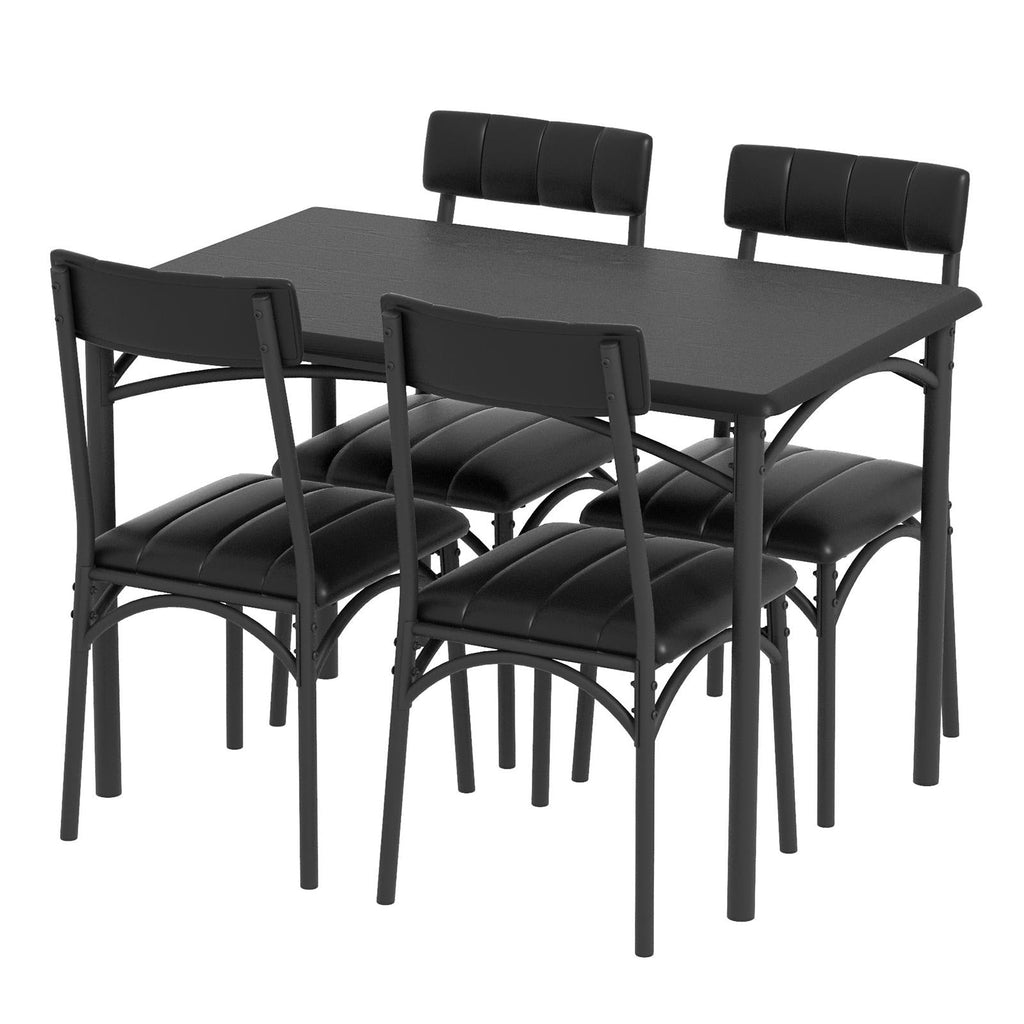 Ensemble de table à manger rectangulaire pour 4 personnes avec chaises rembourrées
