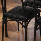 Ensemble de table à manger rectangulaire pour 4 personnes avec chaises rembourrées