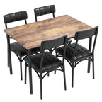 Ensemble de table à manger rectangulaire pour 4 personnes avec chaises rembourrées