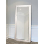 Grand miroir en bois de grange - Blanc vieilli - 62X27