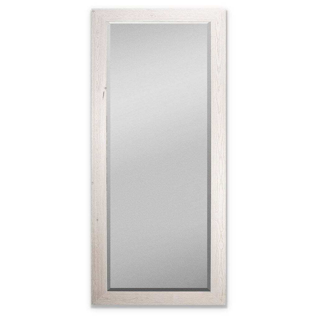 Grand miroir en bois de grange - Blanc vieilli - 62X27