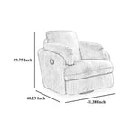 Fauteuil inclinable manuel pivotant Rikki, velours côtelé gris, 2 coussins