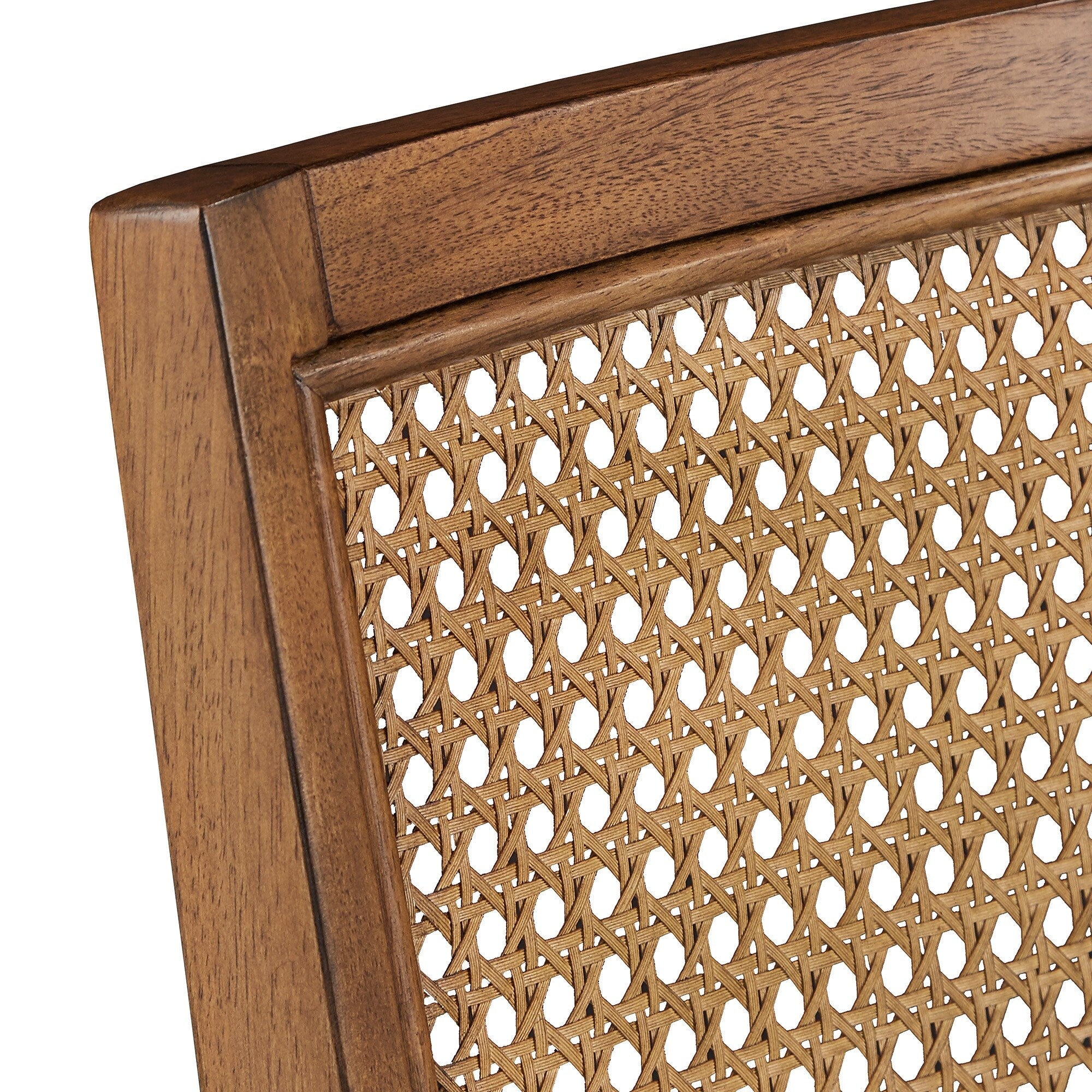 Chaises de salle à manger Ronda en lin beige avec dossier en rotin (lot de 2)