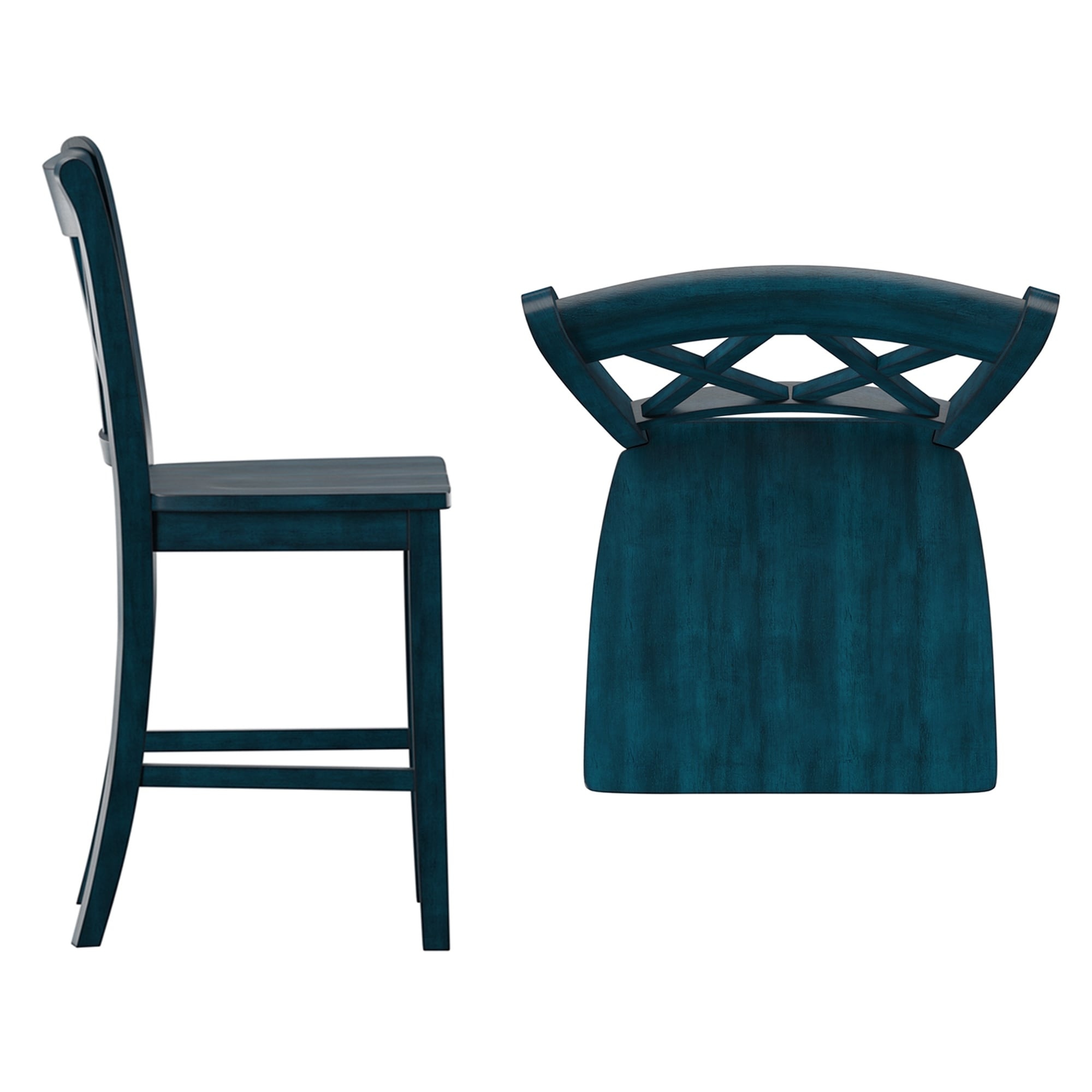 Chaises de bar Ronda à dossier double en X (lot de 2)