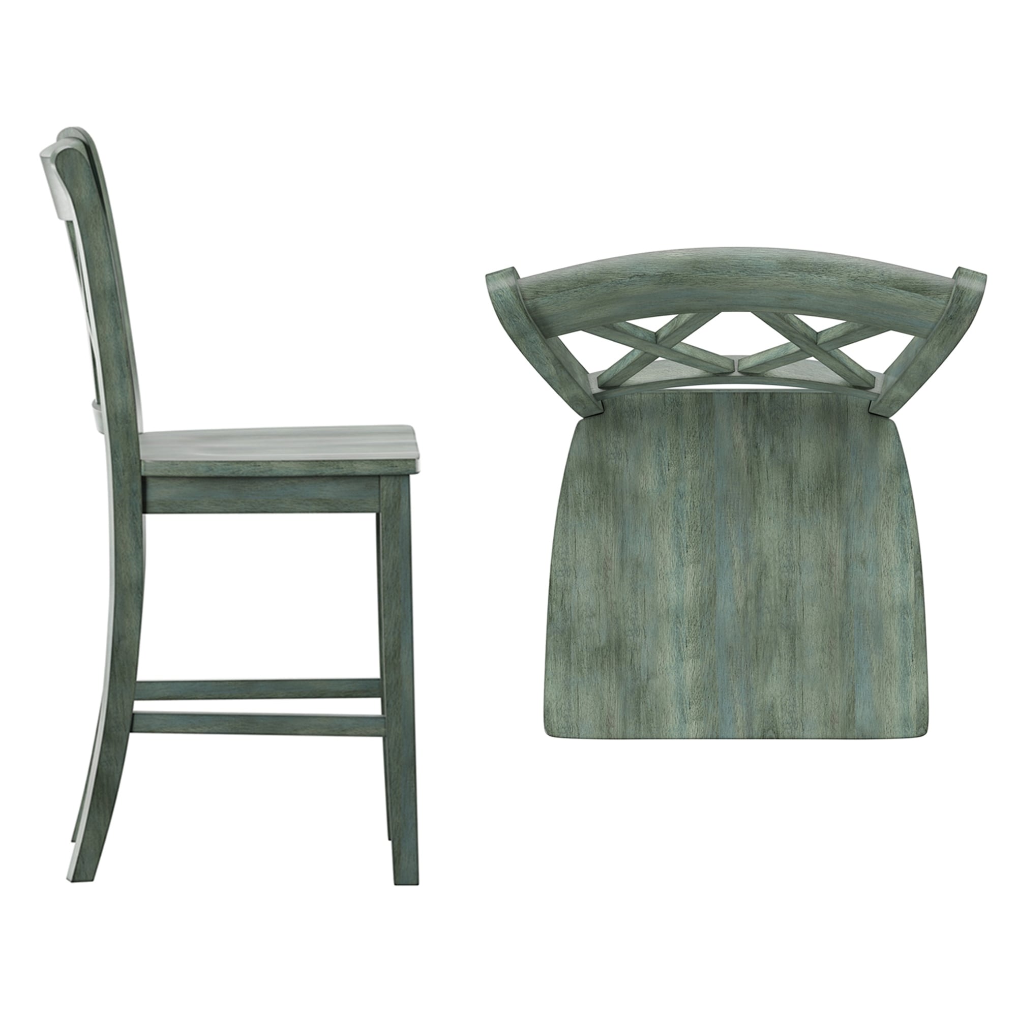 Chaises de bar Ronda à dossier double en X (lot de 2)