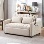 Canapé-lit convertible Roomfitters avec ports USB, poches latérales, porte-gobelets et support pivotant pour téléphone, idéal pour le salon.