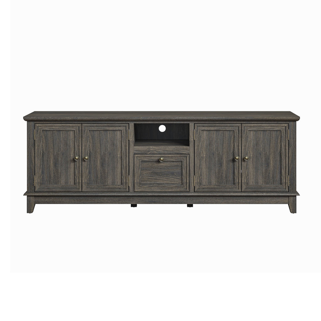 Meuble TV rustique de 183 cm (72 pouces) avec étagères réglables et rangement caché - 183 cm de largeur